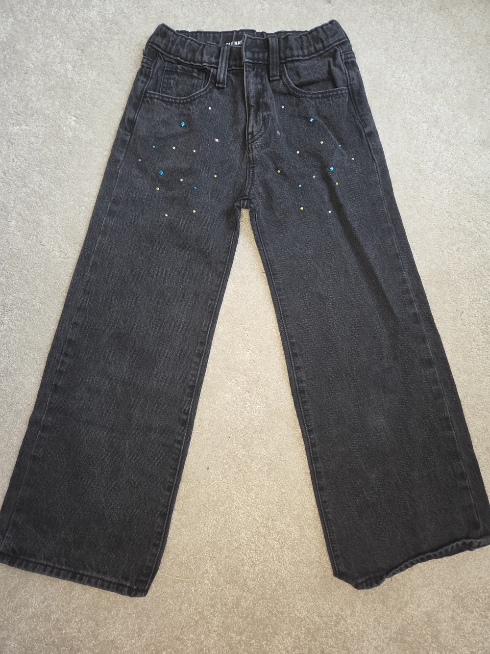 Old Navy Black Denim Jeans Kids, Sparkle Details